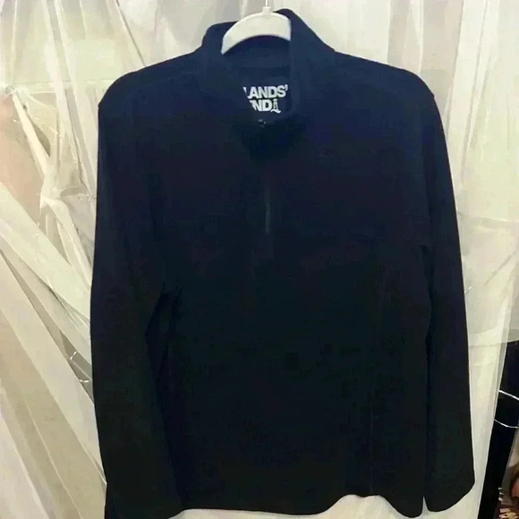 Lands End Fleece Quarter Zip Pullover. XL 18. Kids. Black. Unisex. Preowned. - Picture 1 of 2